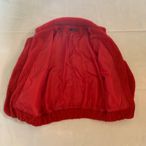Zaful Women's Red Fleece Jacket - Picture 3 of 6
